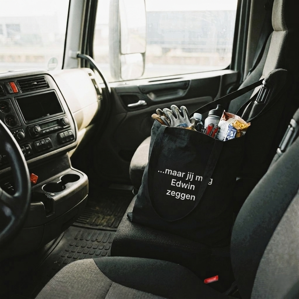King of the Road, stoffen tas met naam