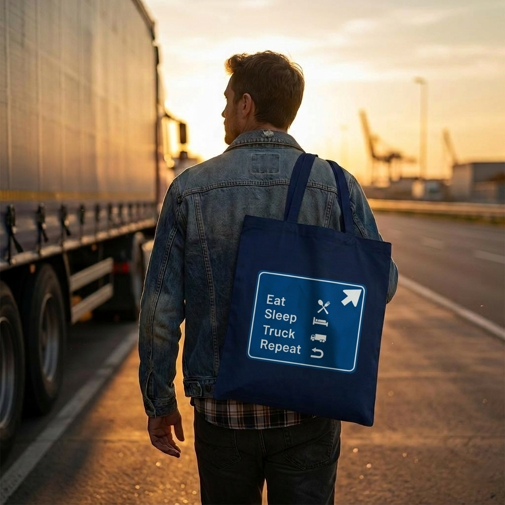 Eat Sleep Truck Repeat, stoffen tas